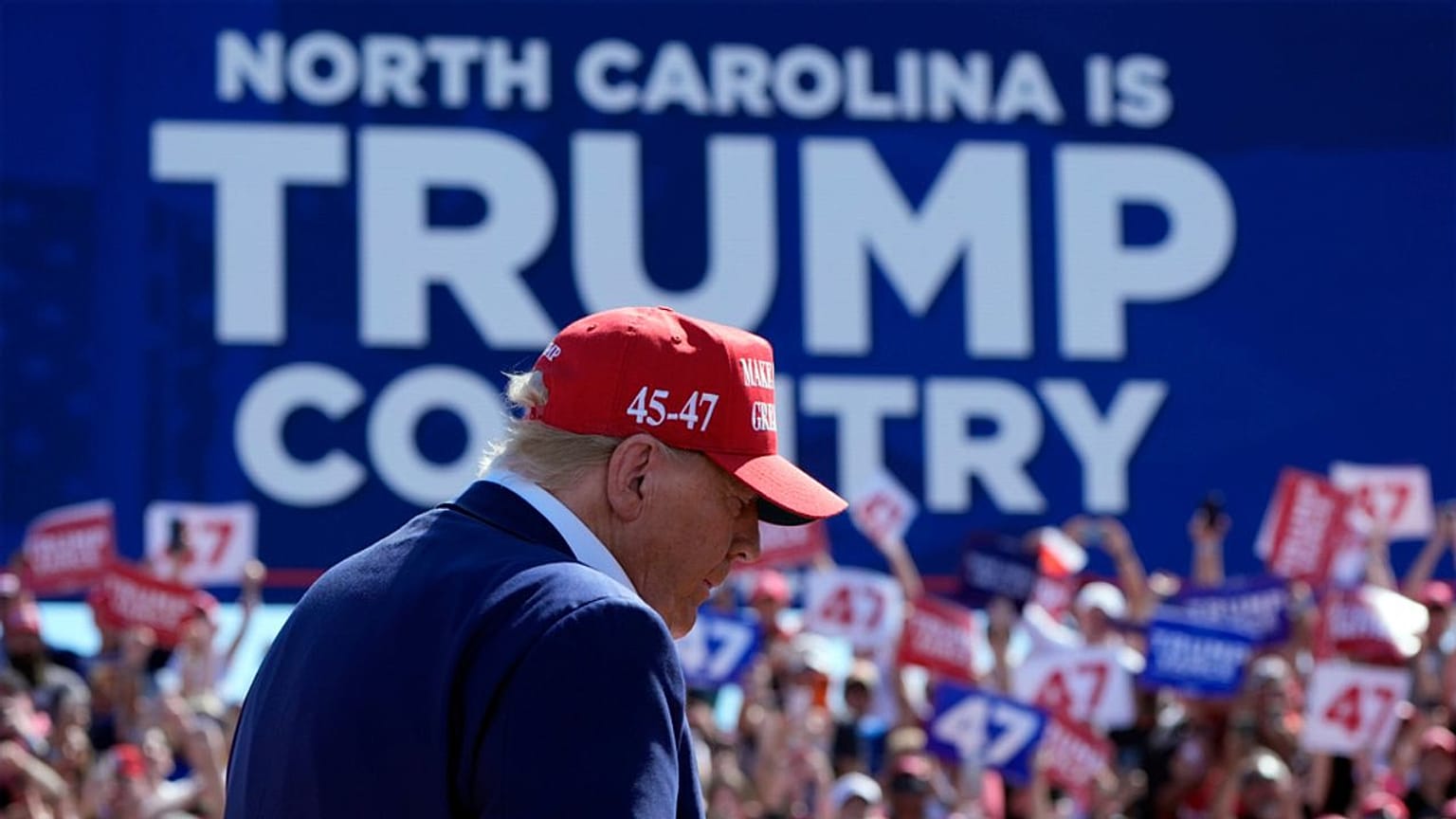 Donald Trump durante un mitin en Carolina del Norte