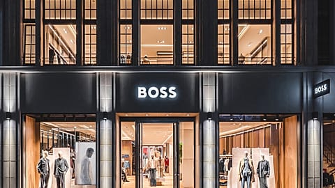 A photograph of Hugo Boss store in Düsseldorf, Germany