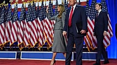 Präsident Donald Trump, seine Frau Melania und Sohn Barron auf dem Weg zum Weißen Haus 