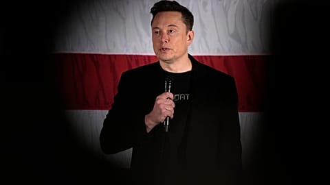 Elon Musk during a election campaign event.