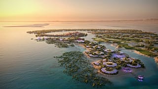 Aerial view of the Red Sea Global island resort
