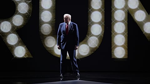 Donald Trump a republikánus nemzeti konvenció utolsó estéjén, 2024. július 18-án.