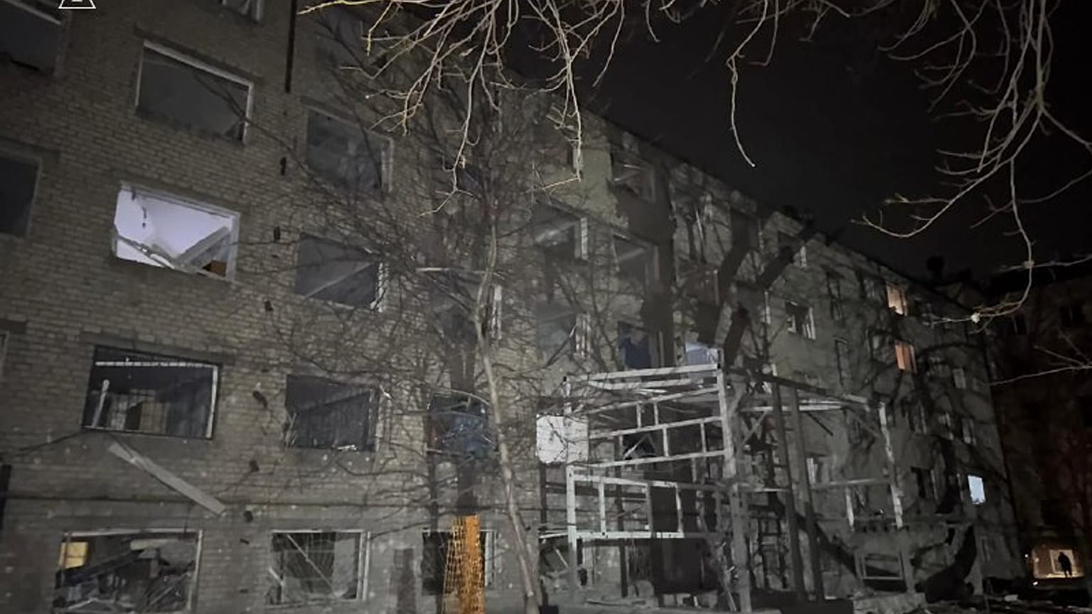 Κτίριο κατεστραμμένο από βομβαρδισμούς στην Ουκρανία
