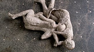 Pompeii Arkeoloji Parkı tarafından sağlanan bu fotoğraf, İtalya'nın Pompeii kentindeki Casa del Cryptoportico'da 1914 yılında yapılan 21 ve 22 numaralı dökümleri gösteriyor.