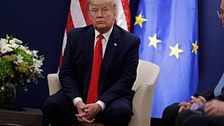 Le président Donald Trump lors de sa rencontre avec la présidente de la Commission européenne Ursula von der Leyen au Forum économique mondial.