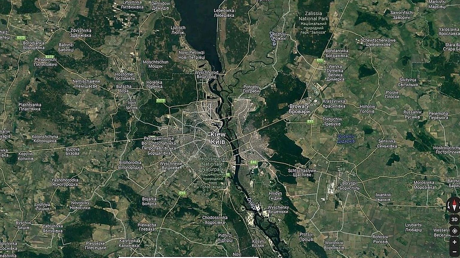 Ukrajna a Google térképén