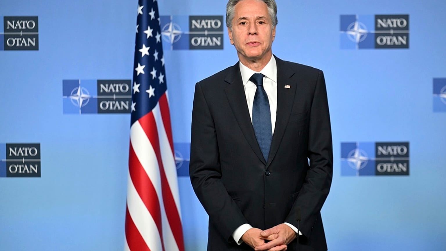 Il Segretario di Stato americano Antony Blinken prima di un incontro presso il quartier generale della Nato, Bruxelles, 13 novembre 2024
