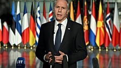 Blinken comparece ante los medios en la sede de la OTAN en Bruselas este miércoles 13 de noviembre de 2024