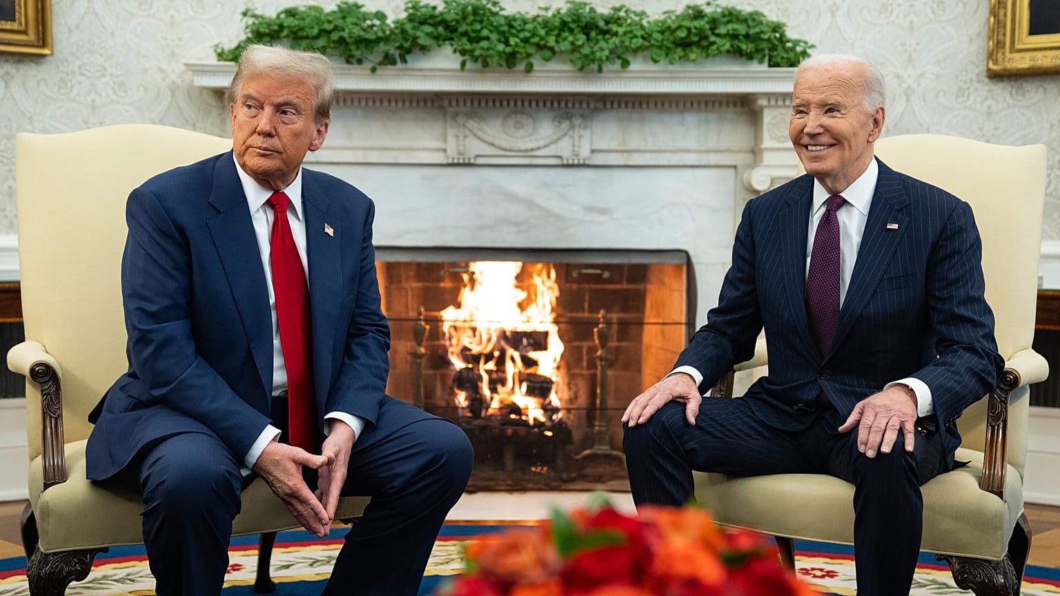 Trum e Biden na Sala Oval- Nov24