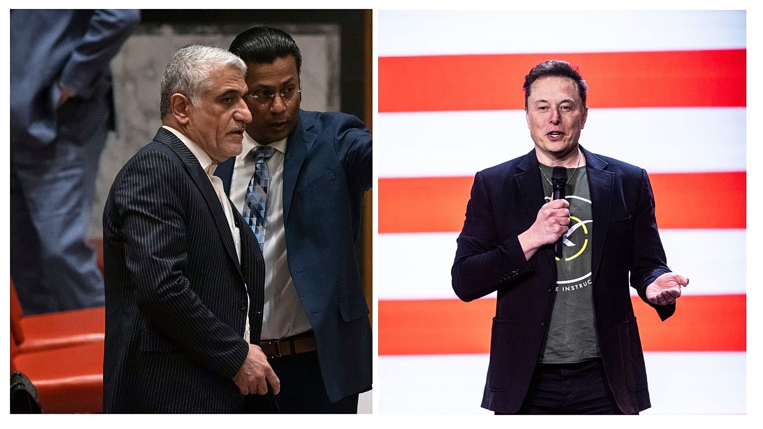 ایلان ماسک (راست) و امیرسعید ایروانی (چپ)