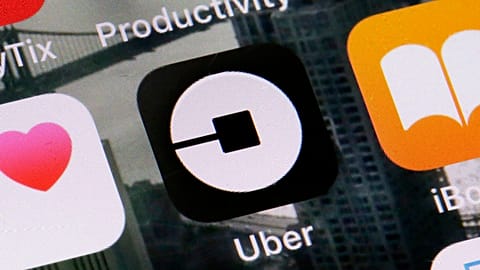 The Uber icon on a smartphone in New York, 12 June, 2018