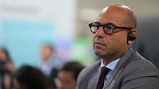Simon Stiell, United Nations climate chief, attends a session at the China Pavilion at the COP29 UN Climate Summit, 15 November 2024, in Baku, Azerbaijan.