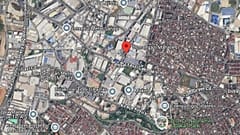 Yangının çıktığı Osmangazi Mahallesi'nin kuş bakışı görünümü (Google Maps)