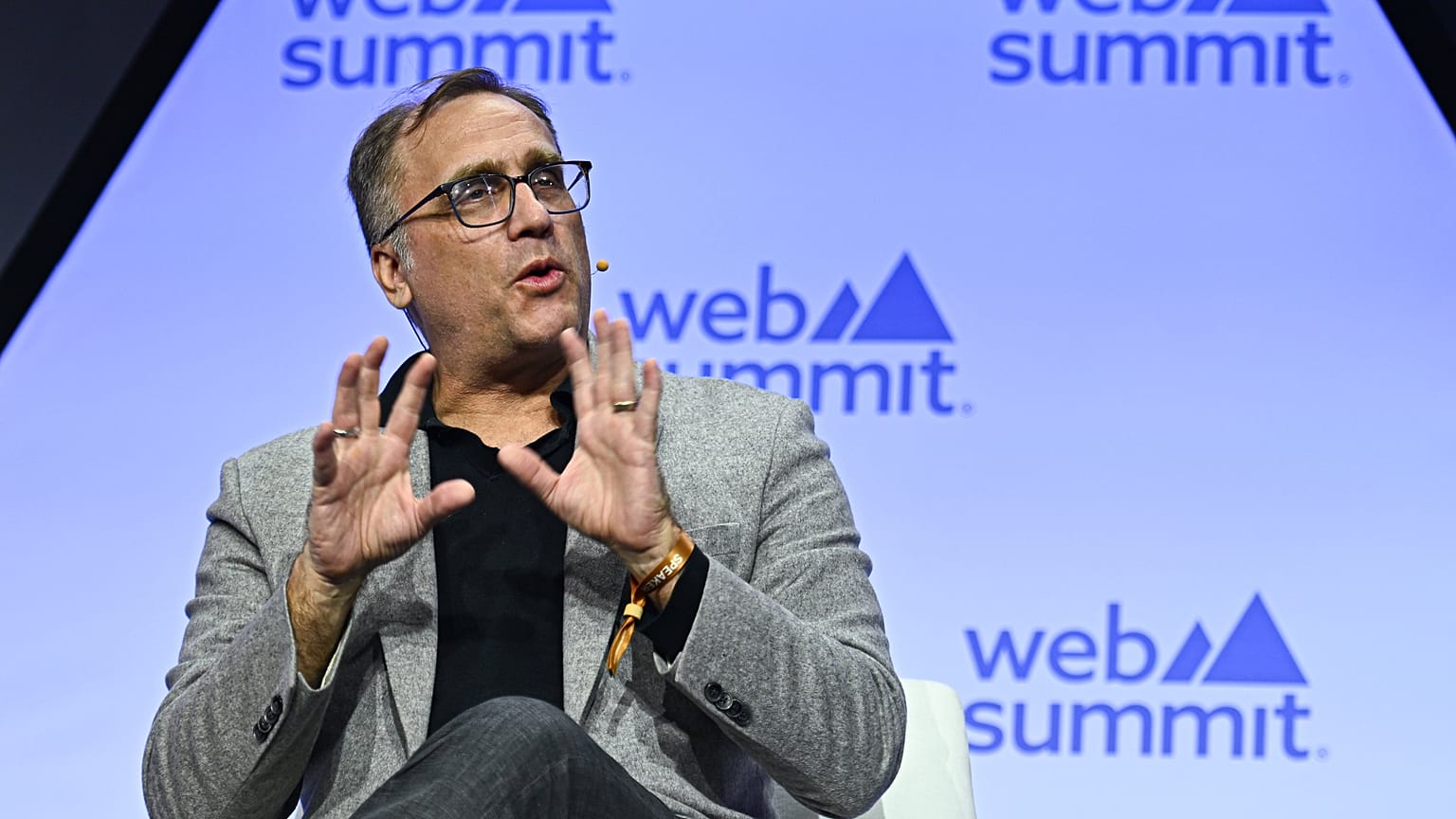 Mark Frein, Chief People Officer da Oyster, durante o primeiro dia da Web Summit 2024 no MEO Arena em Lisboa, Portugal. 12 de novembro de 2024.