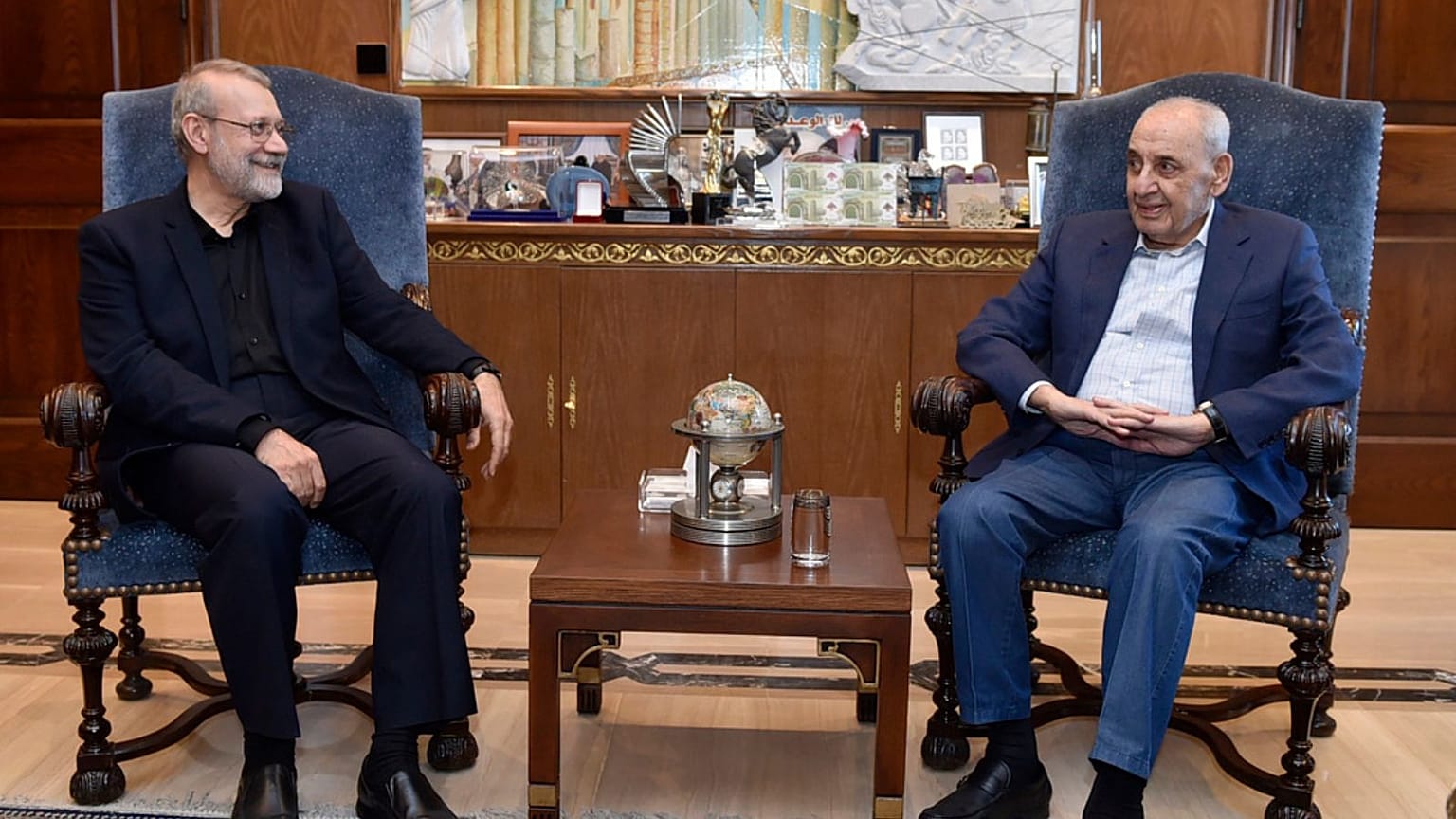 Lebanese Parliament Speaker Nabih Berri with Ali Larijani