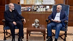 Lebanese Parliament Speaker Nabih Berri with Ali Larijani