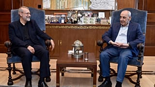 Lebanese Parliament Speaker Nabih Berri with Ali Larijani