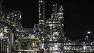 A Gazprom "Amur" gázfeldolgozó üzeme Szvobodnij város mellett