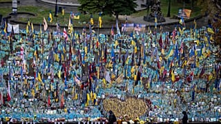 Mémorial aux soldats tombés au combat sur la place de l'Indépendance à Kiev, en Ukraine, le 15.11.2024