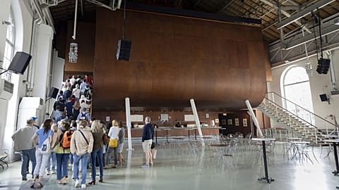 Swiss esports event cancelled after host team founder's anti-abortion comment - Pictured: People enter the "Batiment des Forces Motrices" in Geneva, Switzerland