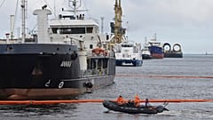 Port maritime de Rostock, Allemagne, lundi 14 octobre 2024.