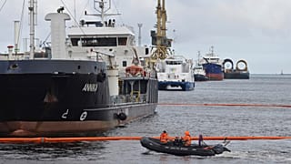 Port maritime de Rostock, Allemagne, lundi 14 octobre 2024.