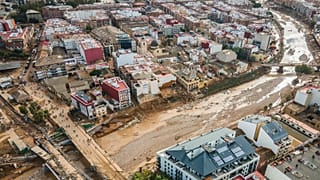 Mud covers the municipality of Paiporta following severe flooding in Spain’s Valencia region.