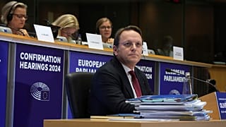 Varhelyi Olivér, az Európai Bizottság egészségügyi és állatjóléti biztosjelöltje brüsszeli meghallgatásán 2024. november 6-án