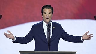 Matt Gaetz habla en la Convención Nacional Republicana en Milwaukee, 17 de julio, 2024