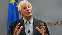 Жозеп Боррель на совместной пресс-конференции с главой МИД Ливана Абдаллой Бухабибом, Бейрут, 12 сентября 2024 года. 