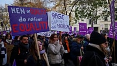 Manifestação contra a violência sobre as mulheres