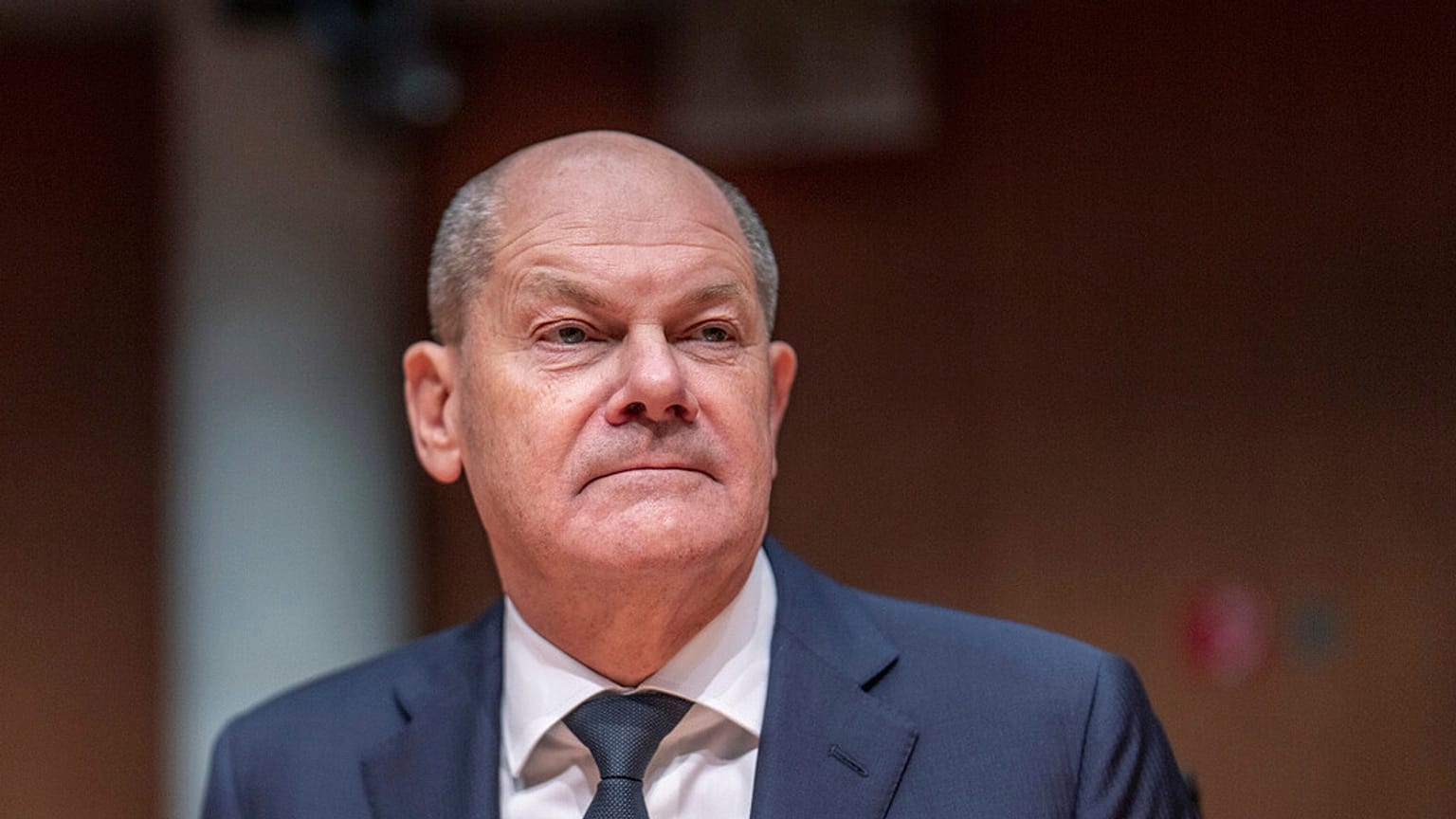 German Chancellor Olaf Scholz attends the Bundestag's Committee of Inquiry into Afghanistan, in Berlin Thursday, Nov. 14, 2024.