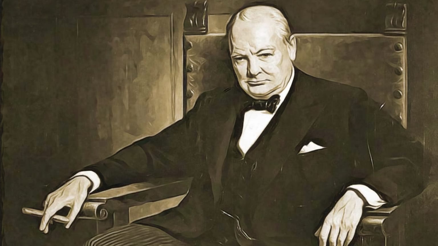 A temesvári születésű Pán Artúr Winston Churchill portréja alapján, 1943