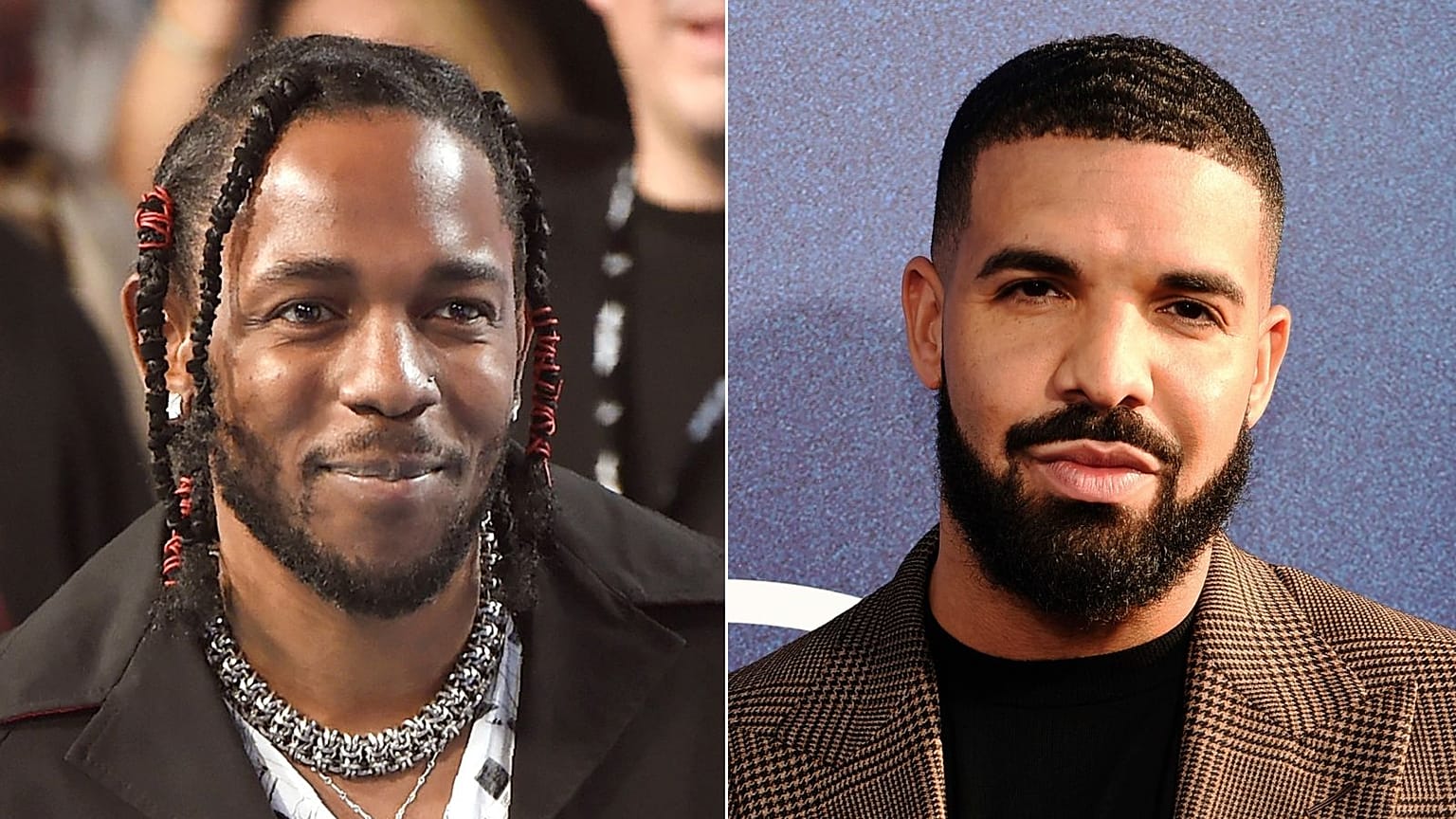 Desesperado, Drake (na foto à direita) alega que a Universal inflacionou falsamente a popularidade do tema "Not Like Us" de Kendrick Lamar 