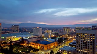 Aerial view of San Jose located in the Silicon Valley in the US