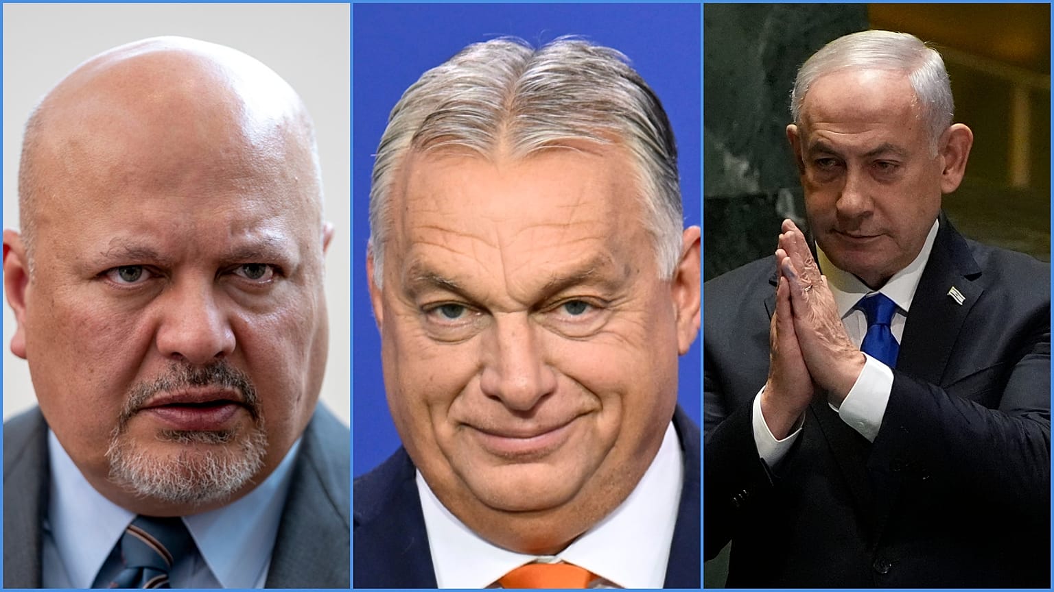 Karim Khan, Orbán Viktor és Benjamin Netanjahu