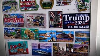 A booth in the Chinese city of Yiwu which exports its goods to the US