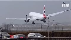 Pilot performs go-around at Heathrow Airport as powerful Storm Bert winds complicate landing