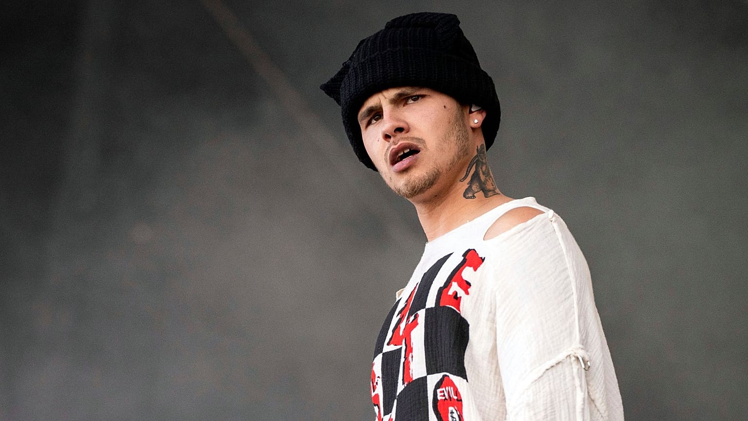 Slowthai performs at the Reading Music Festival, England, 28 August 2021. 