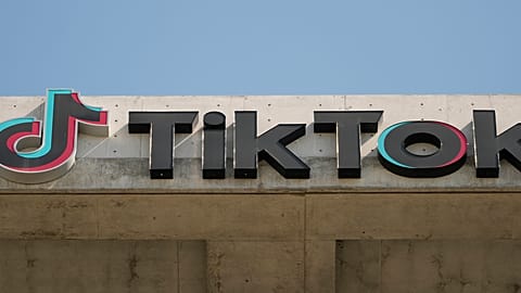A TikTok sign is displayed on their building in Culver City, Calif., March 11, 2024.