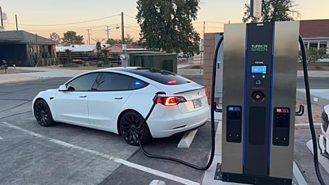 File photo of an EV car charging