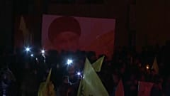مئات اللبنانيين يحتشدون في حارة حريك بالضاحية الجنوبية لبيروت، في الموقع الذي اغتيل فيه الأمين العام لحزب الله، حسن نصرالله للمشاركة في مراسم تأبينه