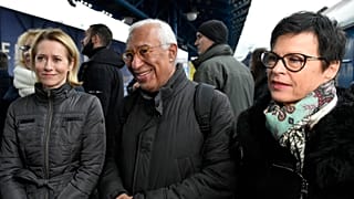 Kaja Kallas, az EU külügyi főképviselője és Antonio Costa, az Európai Tanács elnöke Kijevben