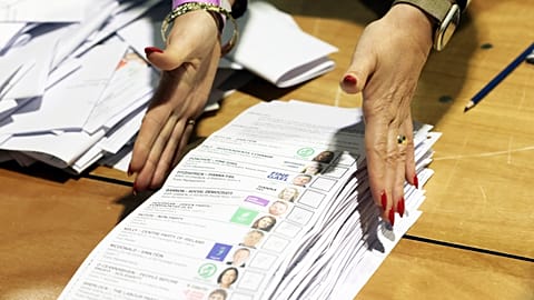 Counting begins for Ireland's General Election at the Royal Dublin Society in Dublin, 30 November, 2024