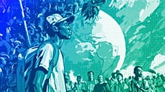 Climate change activists in the Global South, illustration
