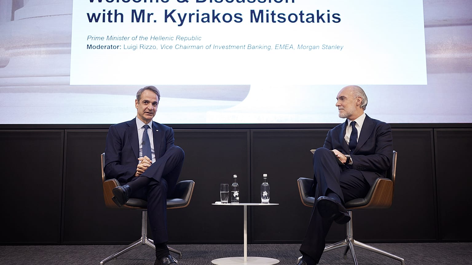 Ο Κυριάκος Μητσοτάκης στο πάνελ της Morgan Stanley