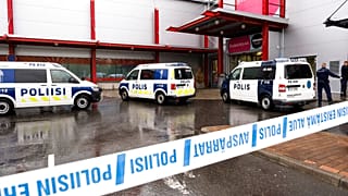 Police attend the scene of a violent incident at the Hermanni shopping centre in Kuopio, Finland, Tuesday Oct. 1, 2019.