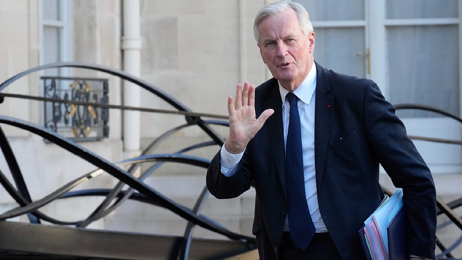Michel Barnier au palais de l'Élysée, à Paris, le jeudi 10 octobre 2024.