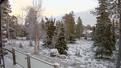 Kuusamo webcam showing a light covering of snow, 5 December 2024
