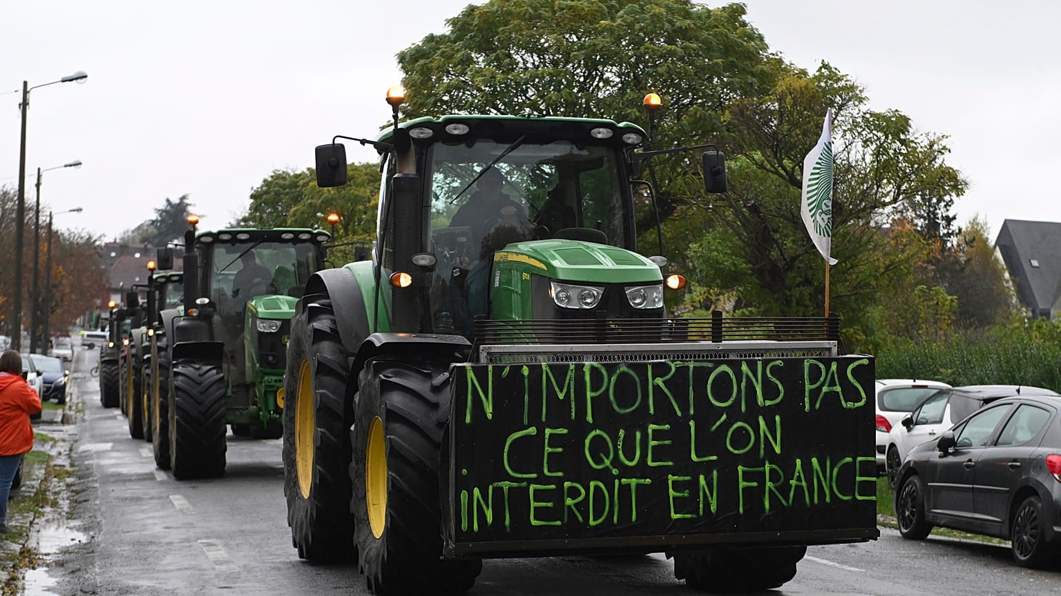 Image d'une manifestation contre l'accord UE-Mercosur en France